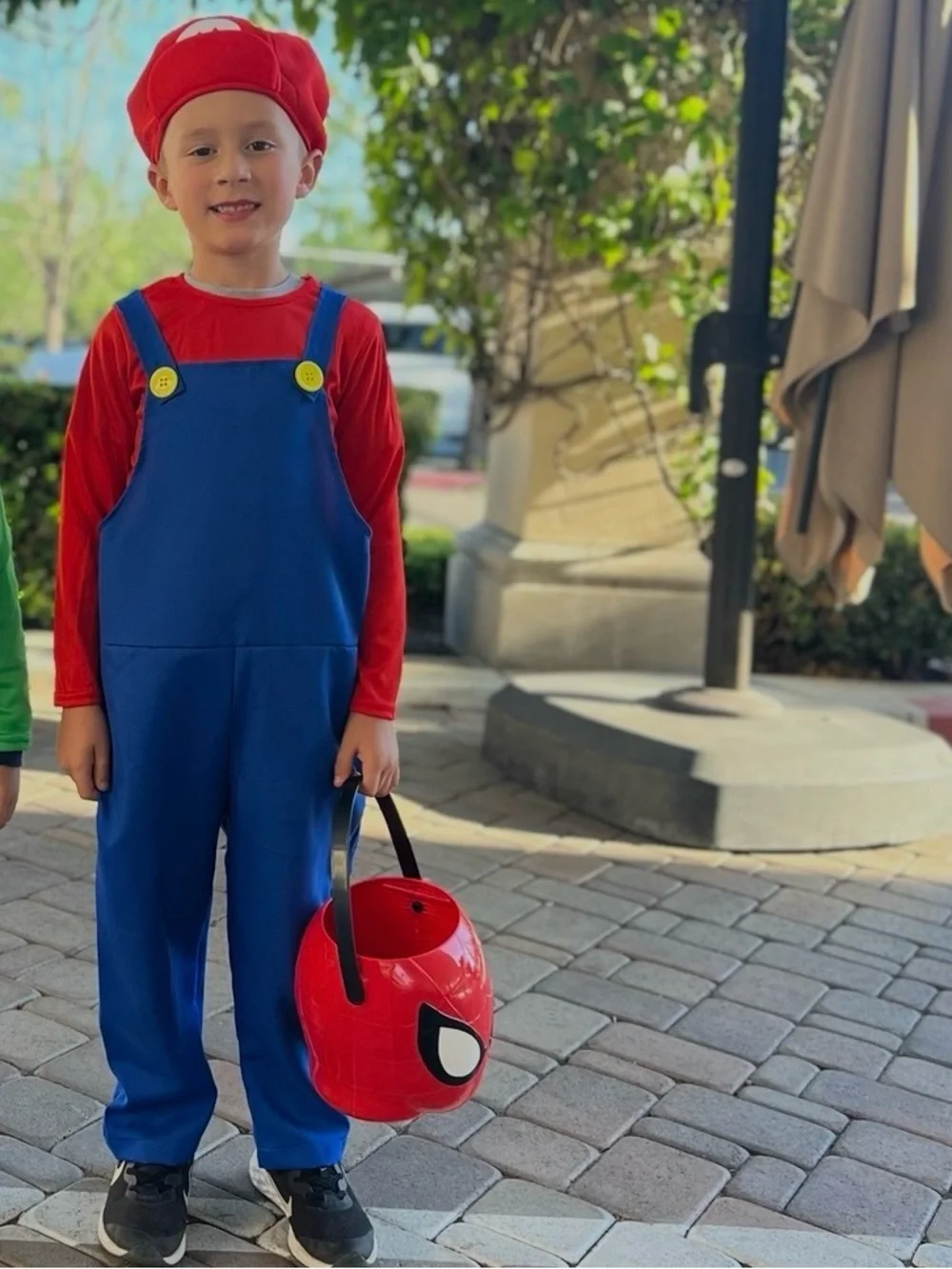Classic Mario Bros Kids Costume - Blue Overalls with Red Shirts